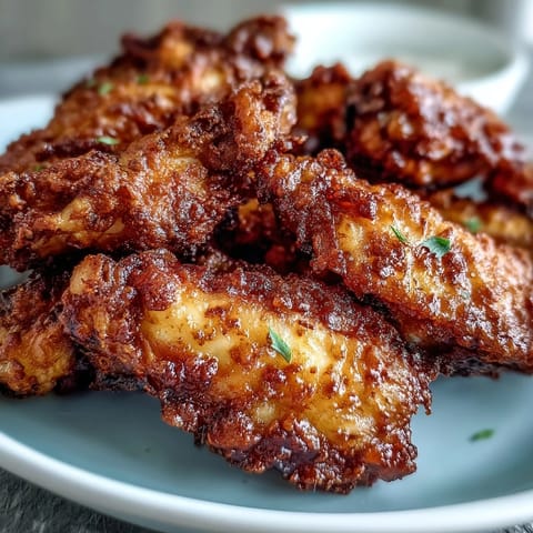 Golden-brown crispy Fried Chicken Wings tossed in Buffalo sauce, served with celery sticks and creamy ranch dip.