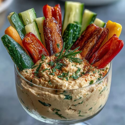 Portable Field Trip Snack Cups with hummus and crisp fresh veggies, perfect for healthy on-the-go snacking.