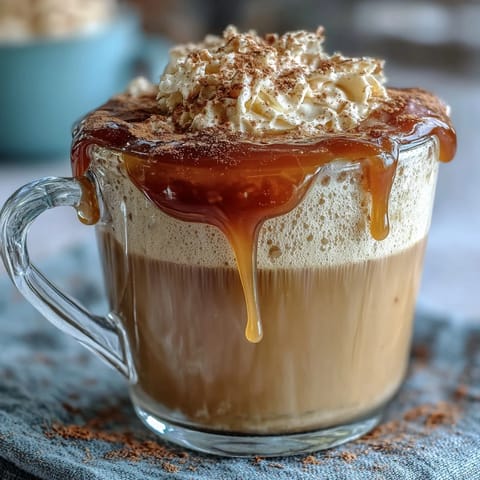 Warm dandelion tea latte with creamy oat milk and a drizzle of honey in a rustic mug, steam rising gently from the surface.