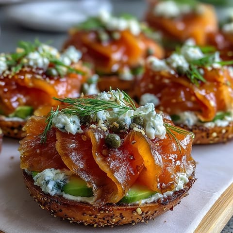 Vibrant Mother's Day Brunch Smoked Salmon Bagel Board with fresh toppings.