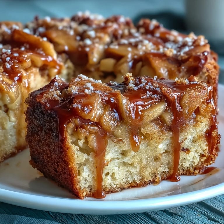 Homemade Baked Apple Cake cooling on a rack, slices revealing soft apple layers and aromatic spices, perfect for brunch or dessert with vanilla ice cream.