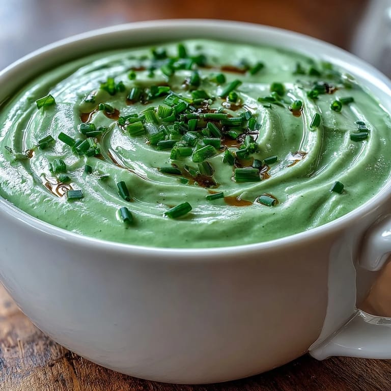 Vibrant green Cream of Broccoli Soup in a rustic bowl, ready to enjoy.