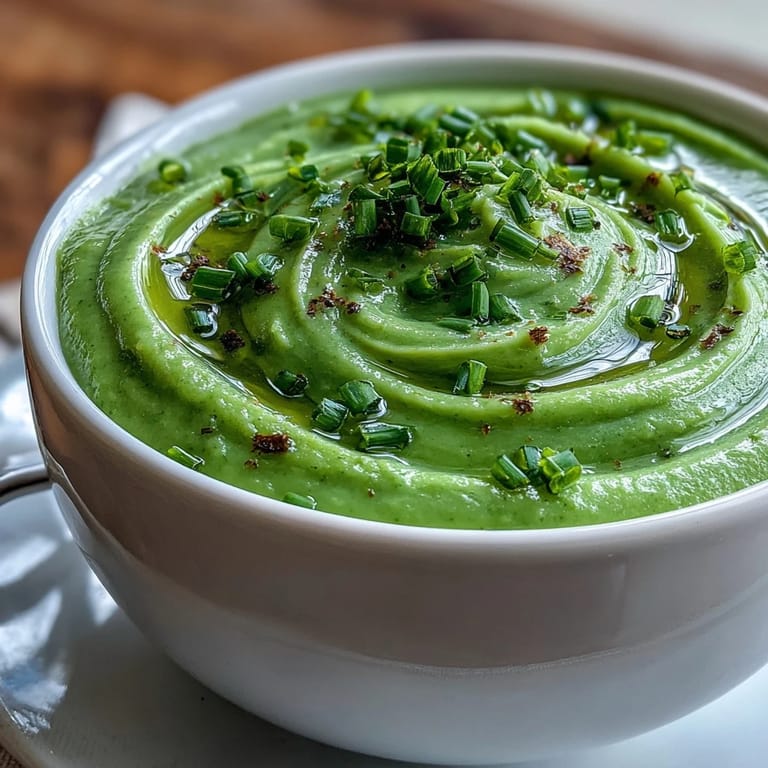Cream of Broccoli Soup served hot with a swirl of cream and black pepper.