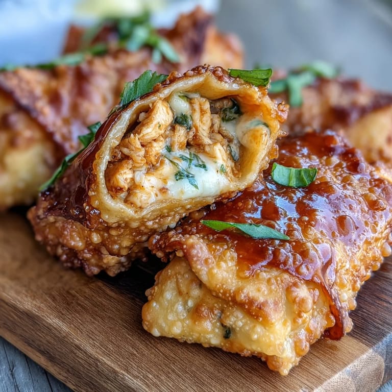 Basket of golden fried Buffalo Chicken Egg Rolls with celery and carrots.