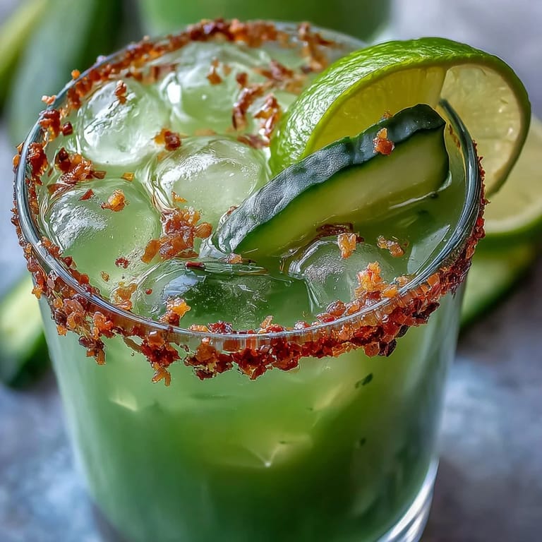 Refreshing alcohol-free pickle margarita mocktail, zesty lime and jalapeño garnish.