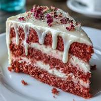 Elegant Bridal Shower Rosé Velvet Cake with shimmering gold drip.